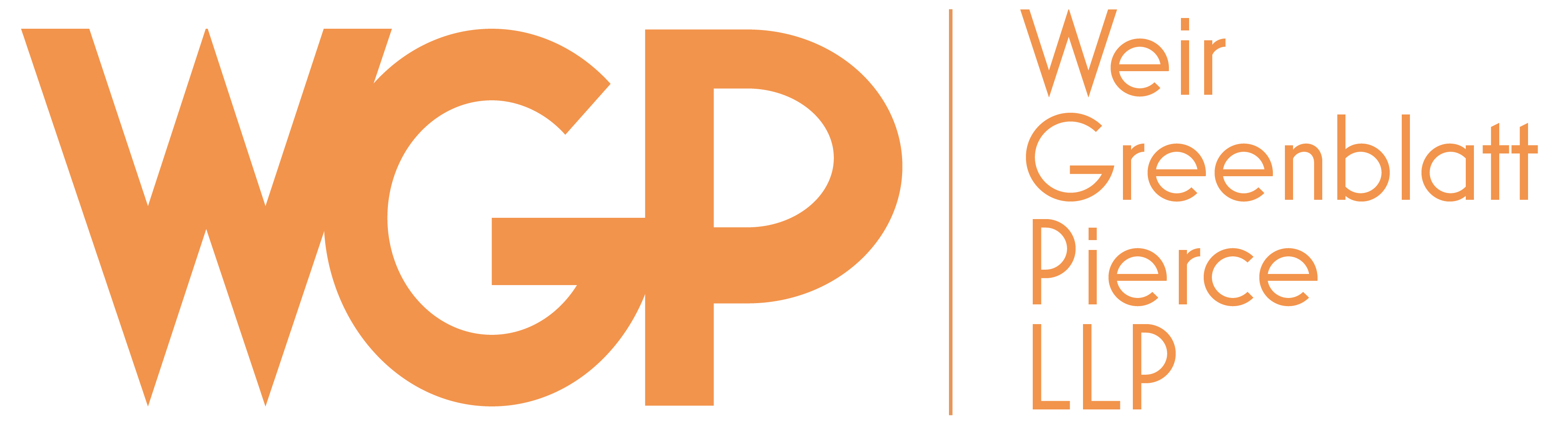 weir greenblatt pierce law firm logo in orange